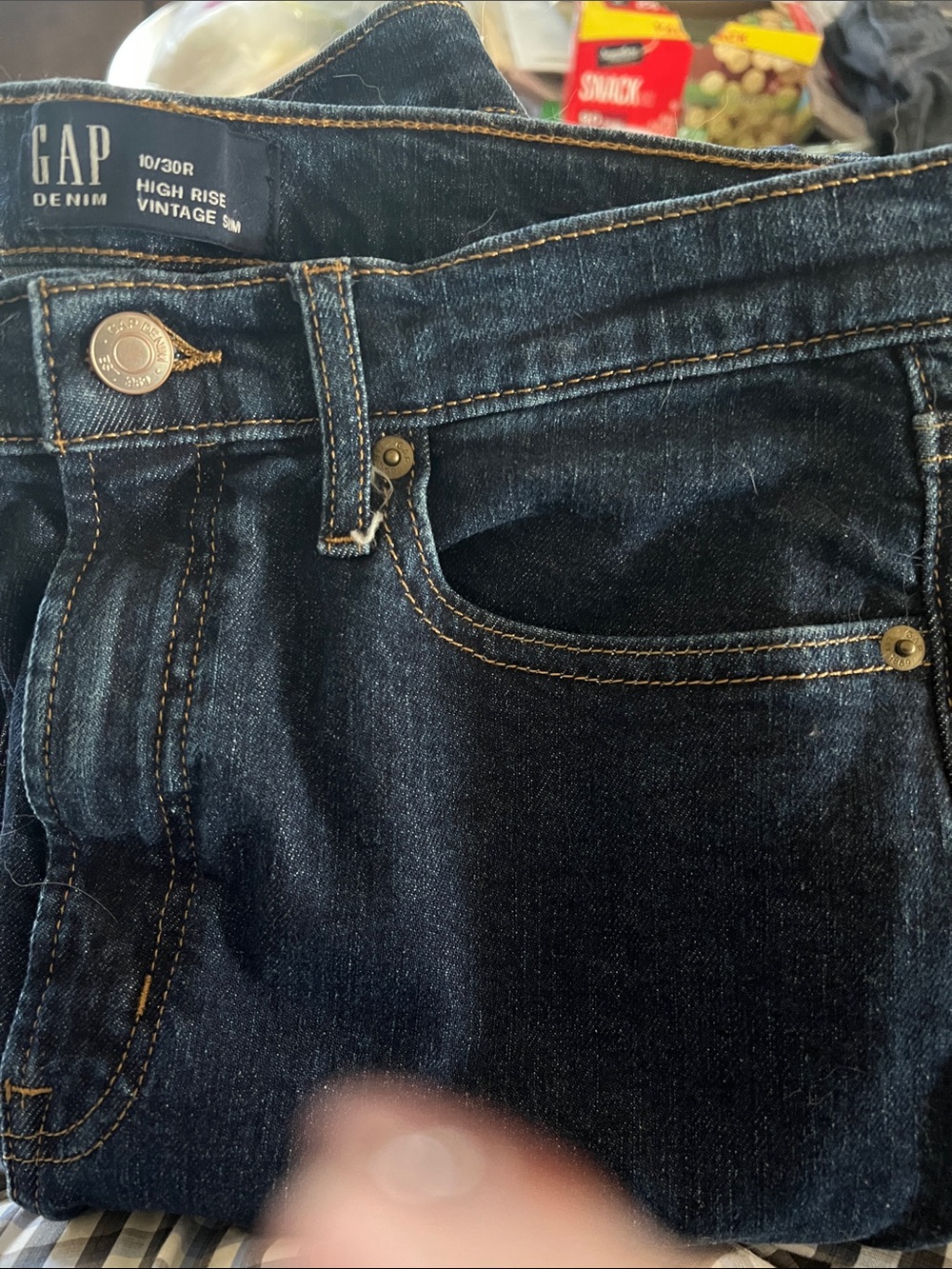 GAP Women's Slim High-Rise Dark Blue Jeans